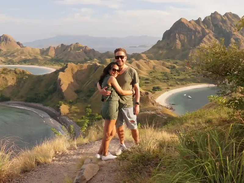 A couple at the Padar Island viewpoint