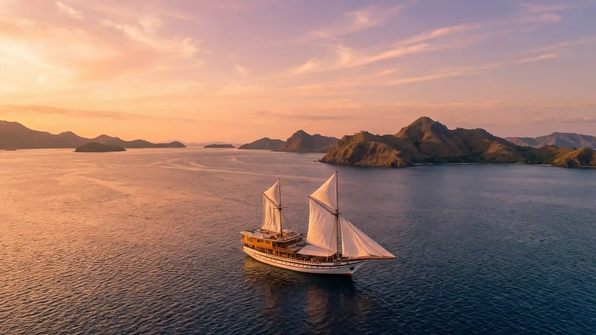 A sailing vessel in early light